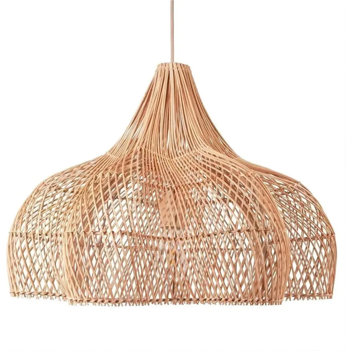 lampe suspendue rotin tissé naturelle moderne 60 80 cm bohème salon rustic