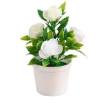 bouquet artificiel roses couleurs variées pot blanc décoration intérieure moderne minimaliste