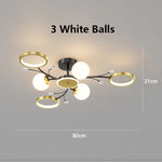 lampe suspendue moderne boules translucides noires dorées blanches étoiles salon chambre coucher decoration