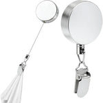 porte serviette rétractable clip adhésif mural moderne argenté serviette blanche utilisation multiple salle bain