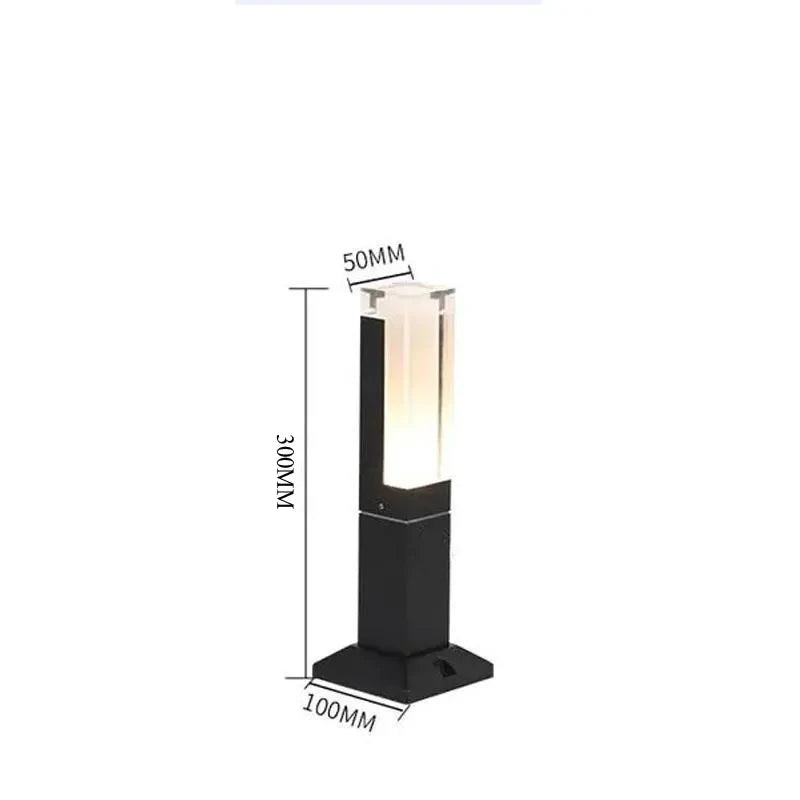 lampe extérieure moderne minimaliste led étanche noire blanc translucent 65v câble ip65