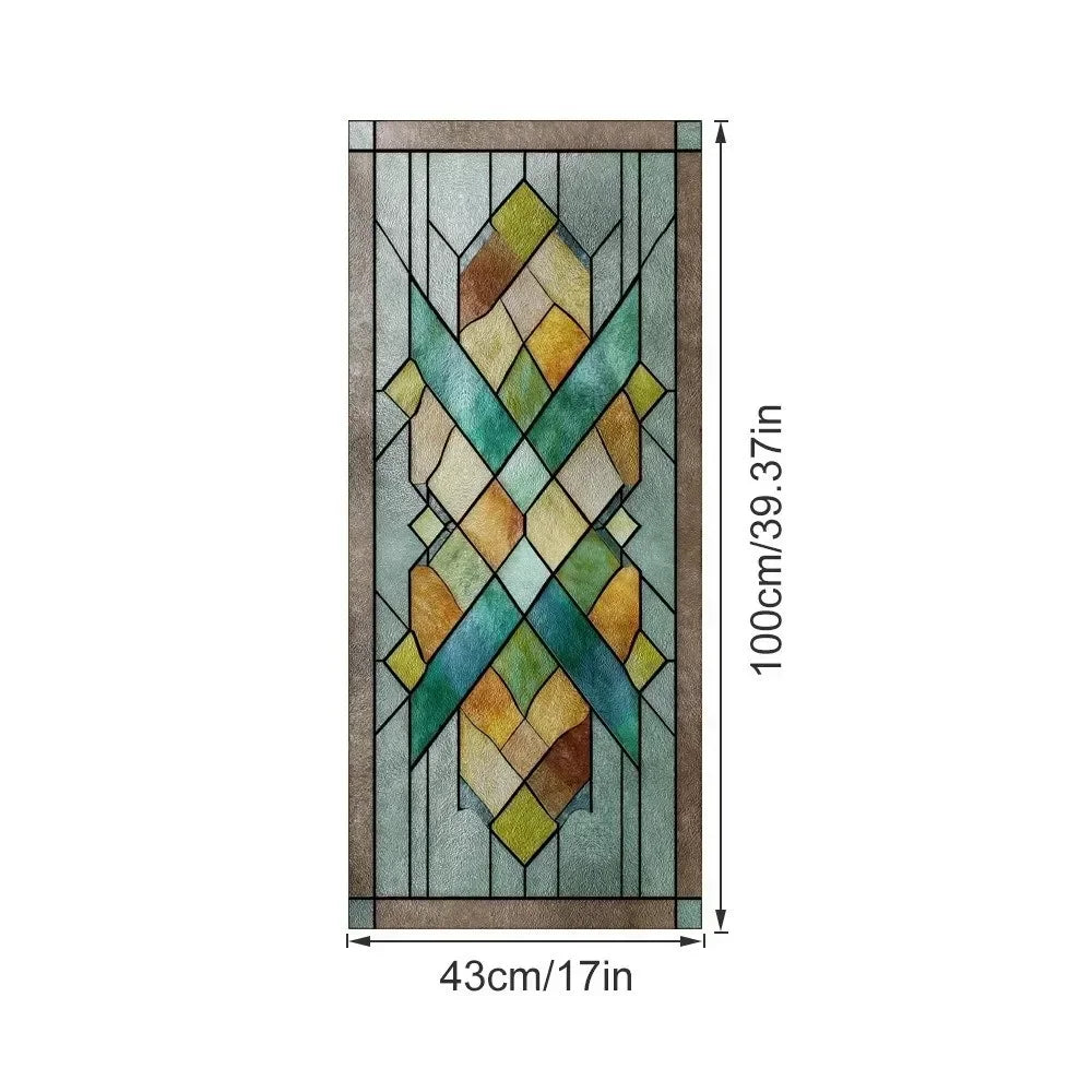 film adhésif vitrail art déco motifs géométriques floraux couleurs vives opaques anti reflets