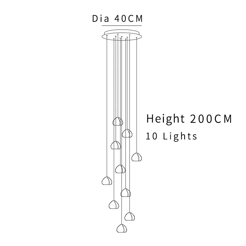suspension lumineuse moderne transparente cristal ampoules led 200cm haute luminosité
