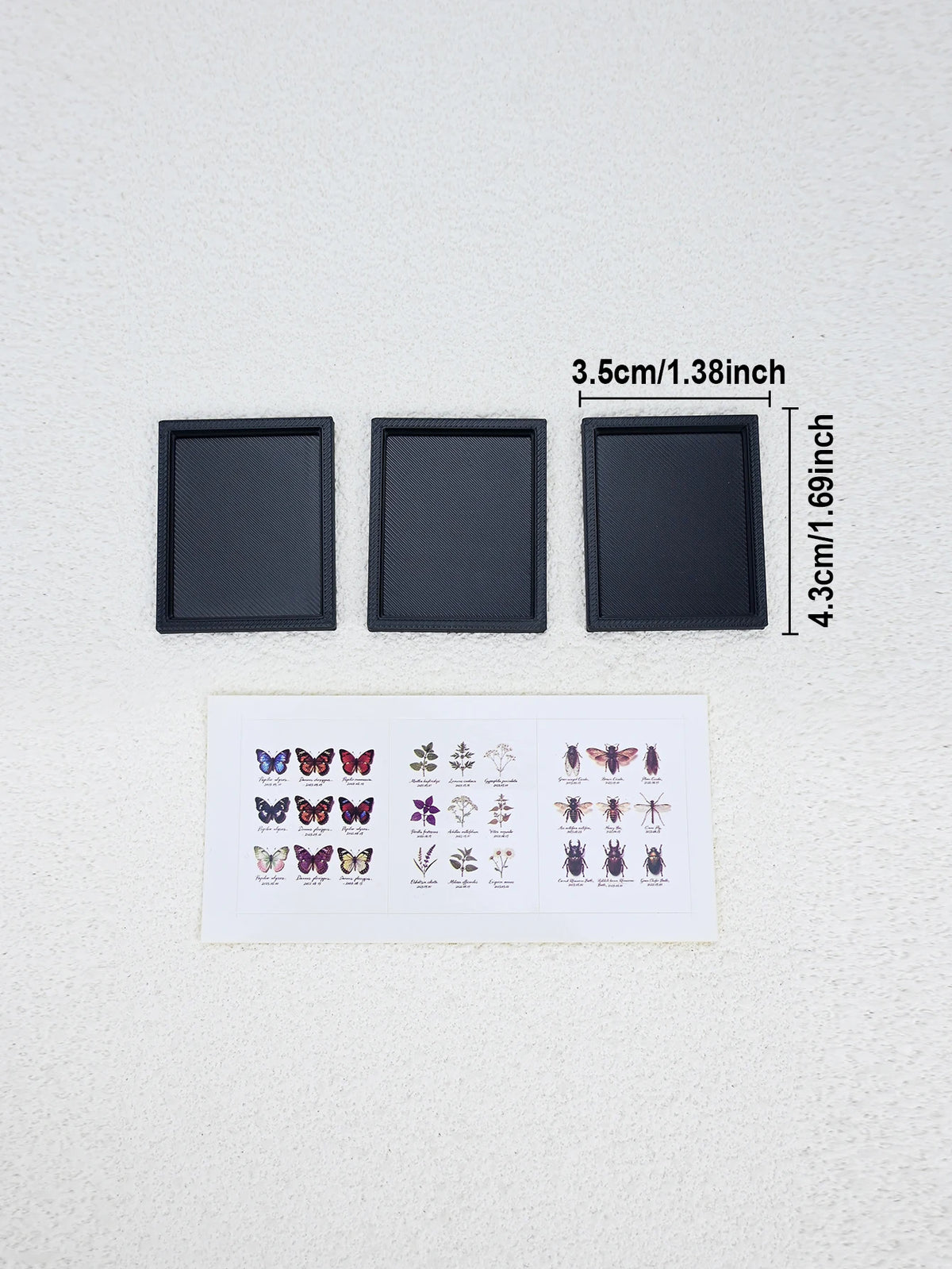 cadre photo miniature papillons insectes noir adhésif décoration halloween pâques micro paysages accessoire photo