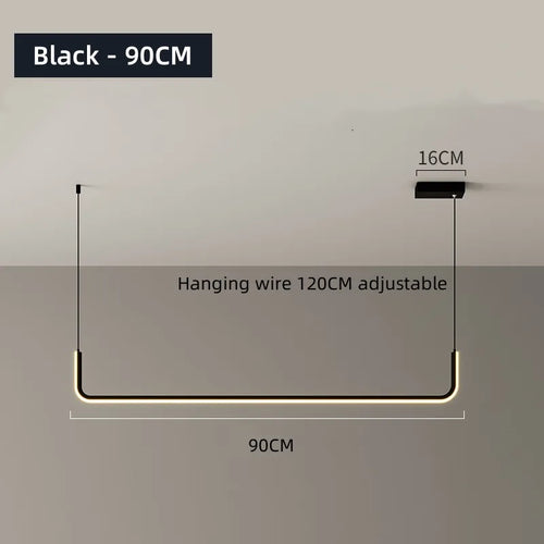 lampe suspendue moderne rectangulaire aluminium noir doré salle manger bar