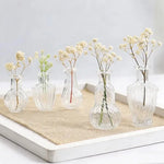 mini vases verre transparents rayures classiques bouchons colorées deco diy salon poupée accessoire artisanat
