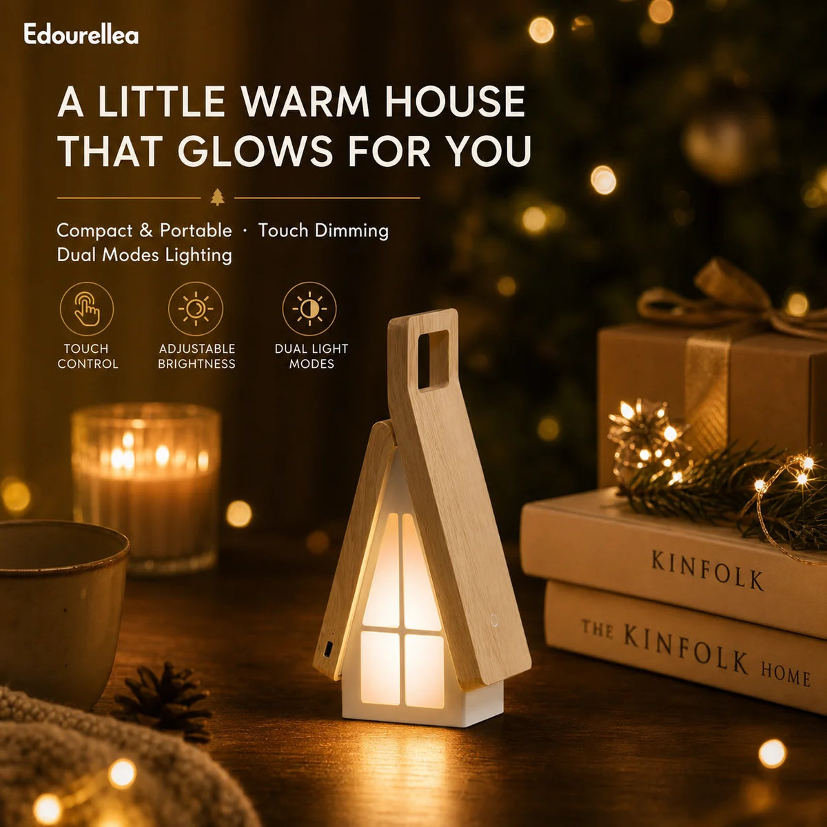 lampe table pliable bois naturel minimaliste niveaux luminosité tactile rechargeable camping chambre