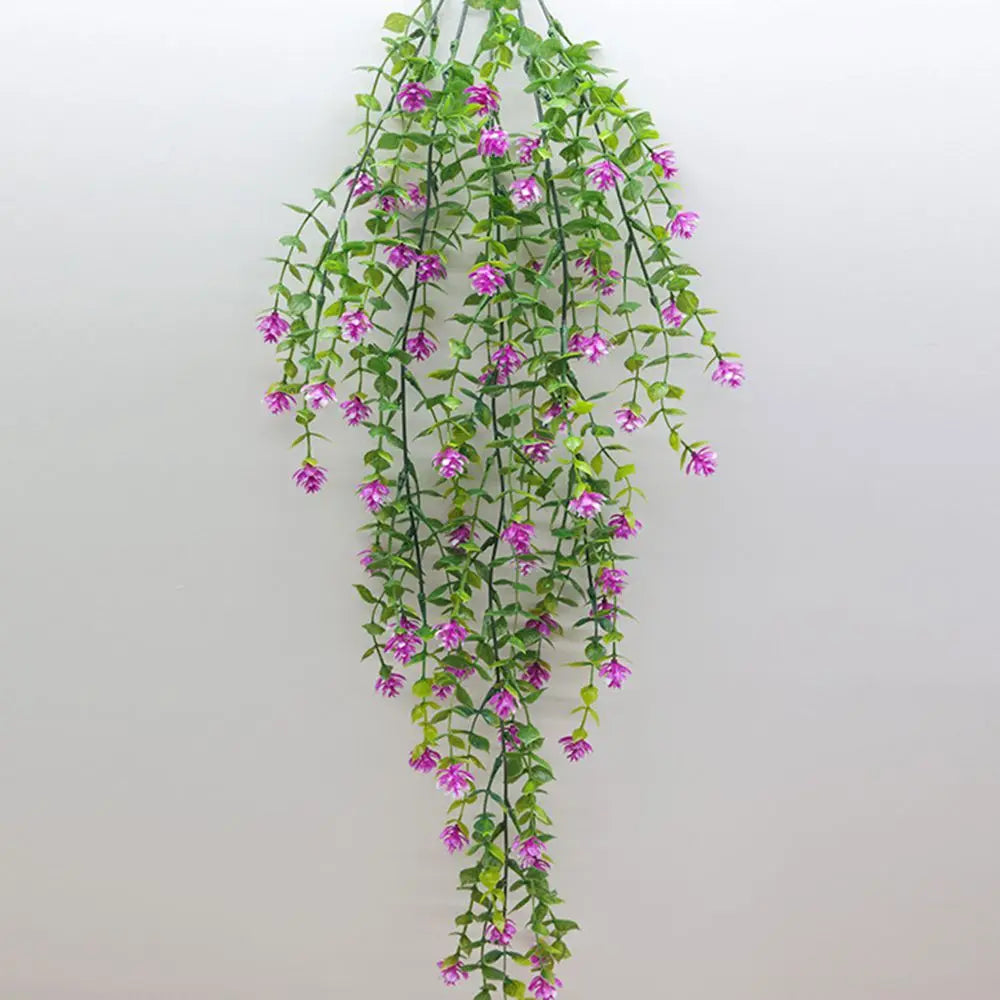 plantes suspendues artificielles fleurs vert rose blanc modernes extérieures