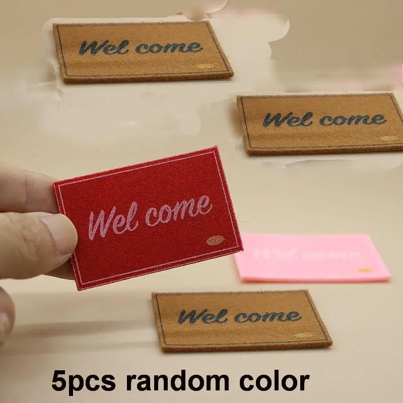 tapis d'entrée rouge rose marron wel come moderne adhésif texture rugueuse chambre salon bienvenue