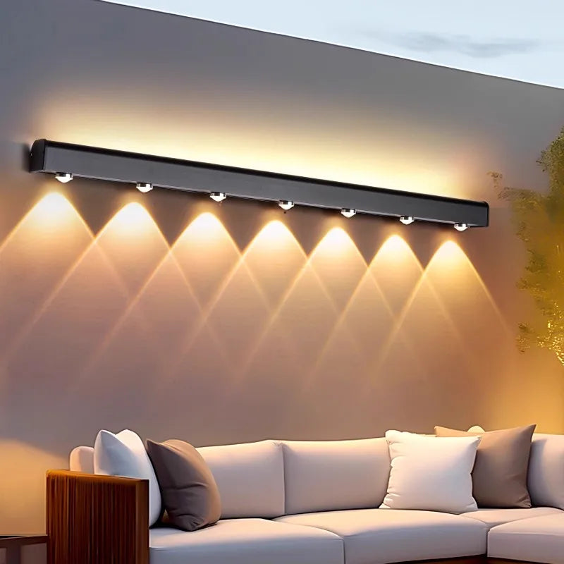 applique murale moderne aluminium noir étanche ip65 led 110240v 12 lumièresextérieurintérieur