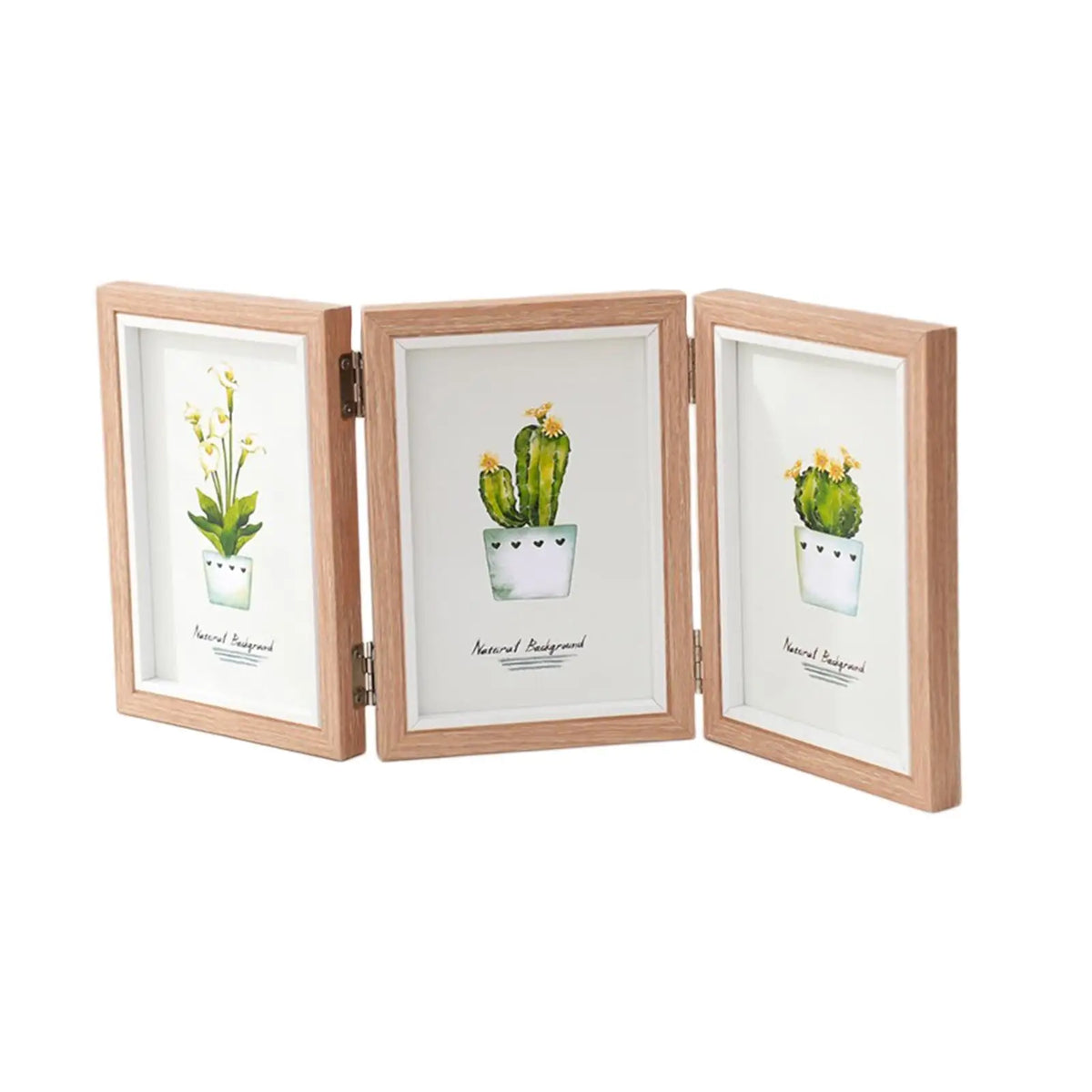 cadre photo pliable bois moderne triple fold accrochable table verticale decoration