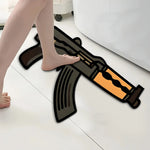 tapis noir orange fusil stylisé velouté moderne antidérapant intérieur salon chambre