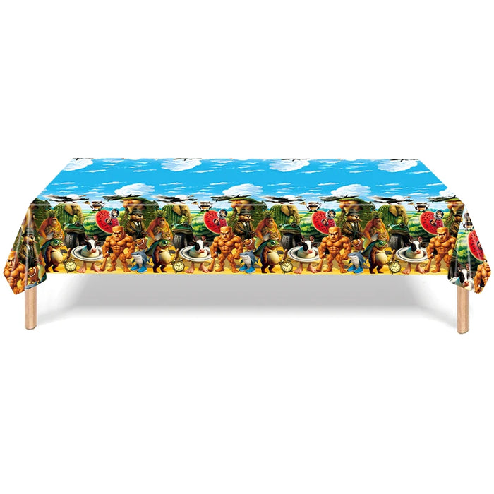 assiettes jetables animaux personnages bleu jaune vert anniversaire fête noël