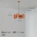 Suspension lumineuse moderne tubulaire contemporaine gris noir rouge ampoules intégrées