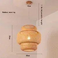 lampe suspendue tissage rotin naturel moderne rustique pince lampe câble électrique opacité led chinois