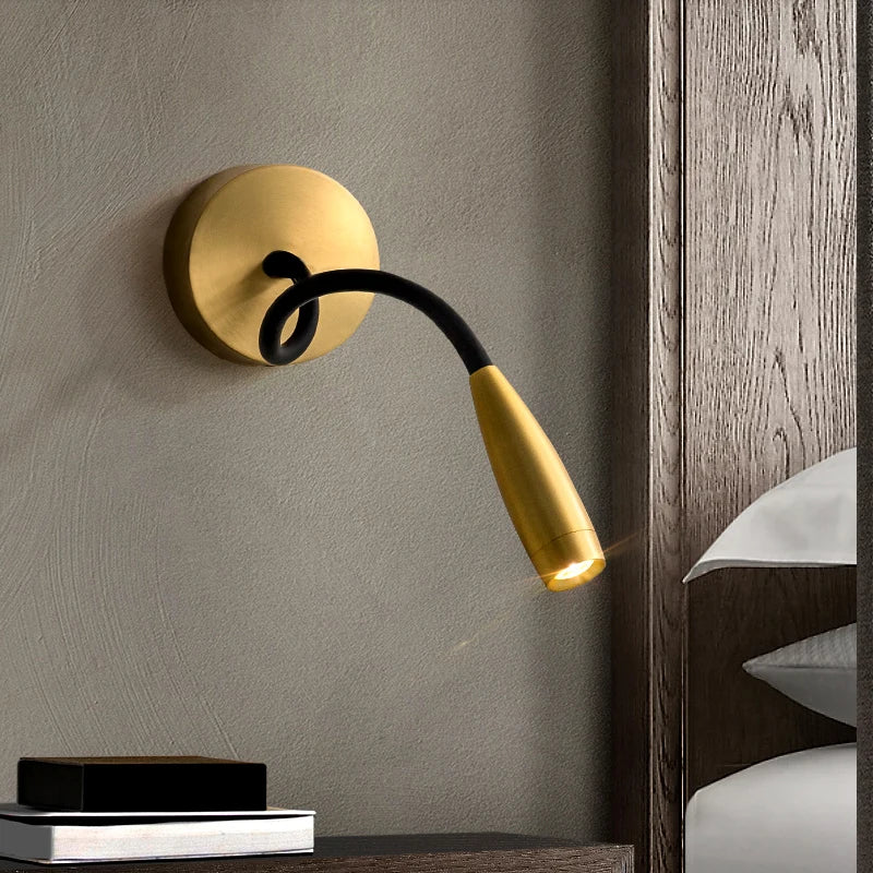lampe murale moderne or noir fixée mur éclairage led chambre coucher entrée salle manger