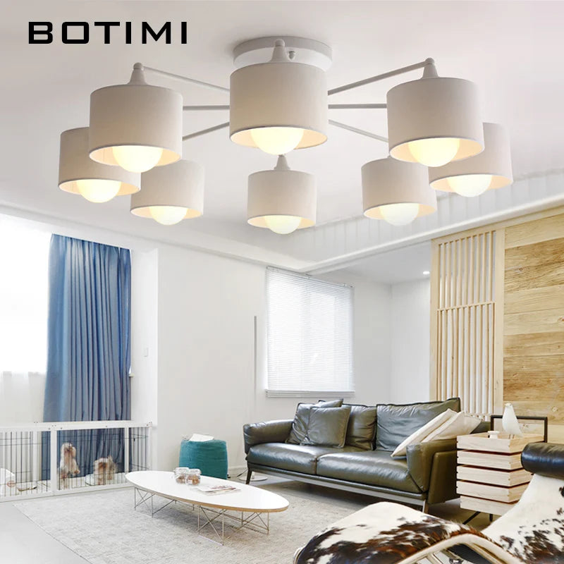lampe suspendue moderne toile lin blanc noir beige opacité montage encastré led flux lumineux