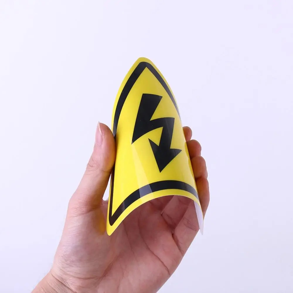 autocollants signalisation électrique jaune noir triangle hazard opacité graphique adhésif sécurité imperméable pvc