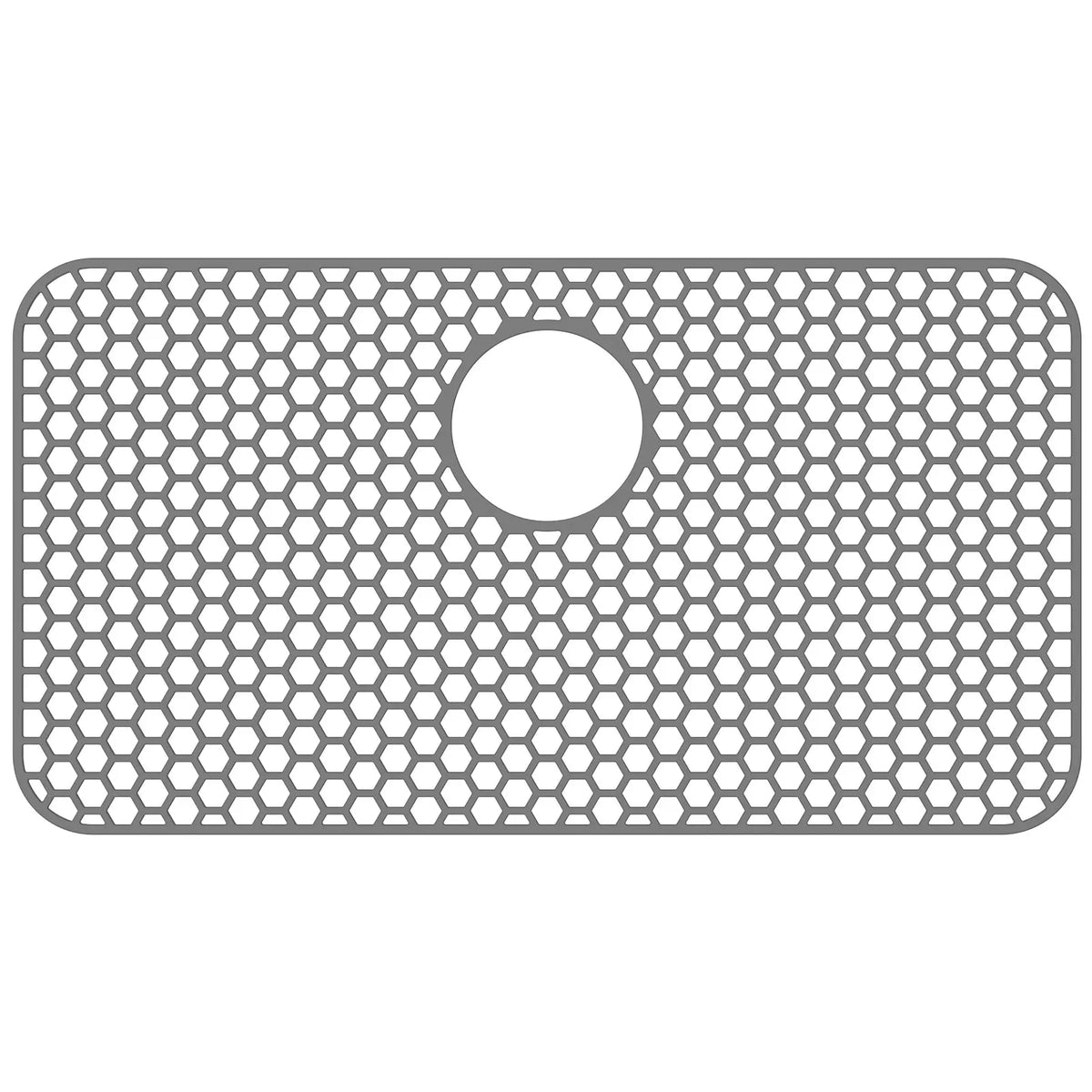 tapis protection évier silicone gris moderne antidérapant nid d'abeille hexagonal central respectueux environnement cuisine