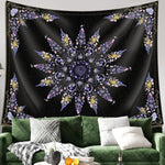 tapisserie murale boho chic motif floral complexe polyester beige clair foncé rectangle moderne