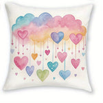 taies d'oreiller arc ciel licorne coeurs pastel enfant decoration maison lit polyester peachskin motifs