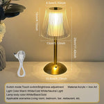Lampe de chevet tactile LED bleue rechargeable