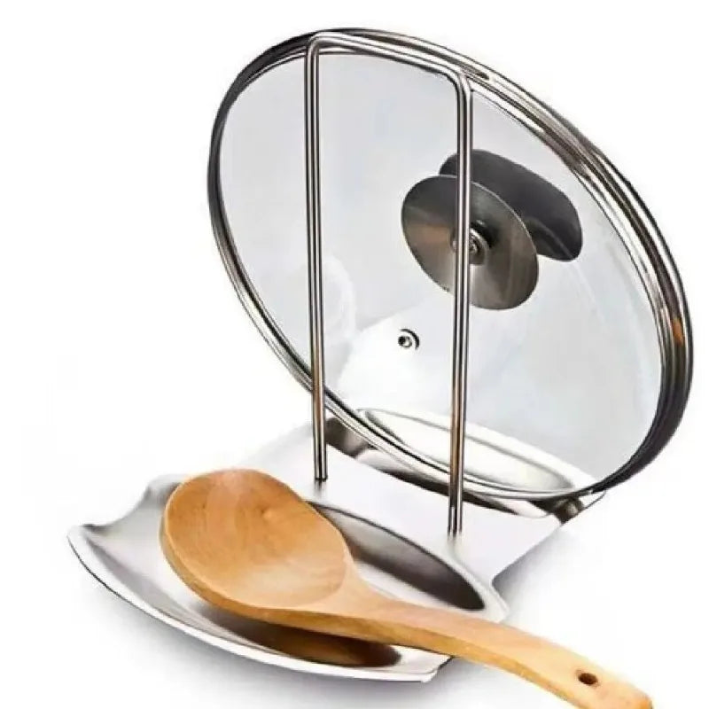 support cuisine réutilisable acier inoxydable moderne couvercle transparent verre ustensiles rangement minimaliste