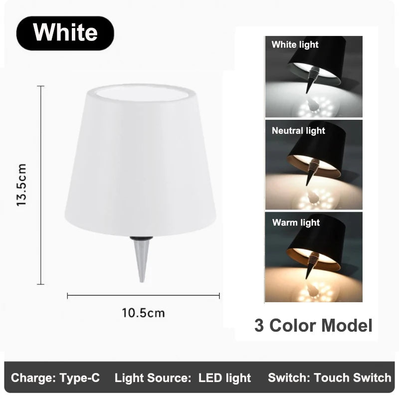lampe table rechargeable led noir moderne base plate abatjour cable charge