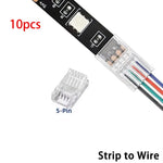 connecteur led transparent moderne 2pin 3pin 4pin 5pin clips différents pratique