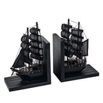 support livres bateau voiles transparentes clips dorés moderne décoratif noir blanc