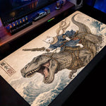 tapis souris chat dinosaure vintage beige bleu noir antidérapant gaming