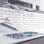 panneau decoratif mural moderne adhésif rectangles horizontaux blanc 500cm 60cm