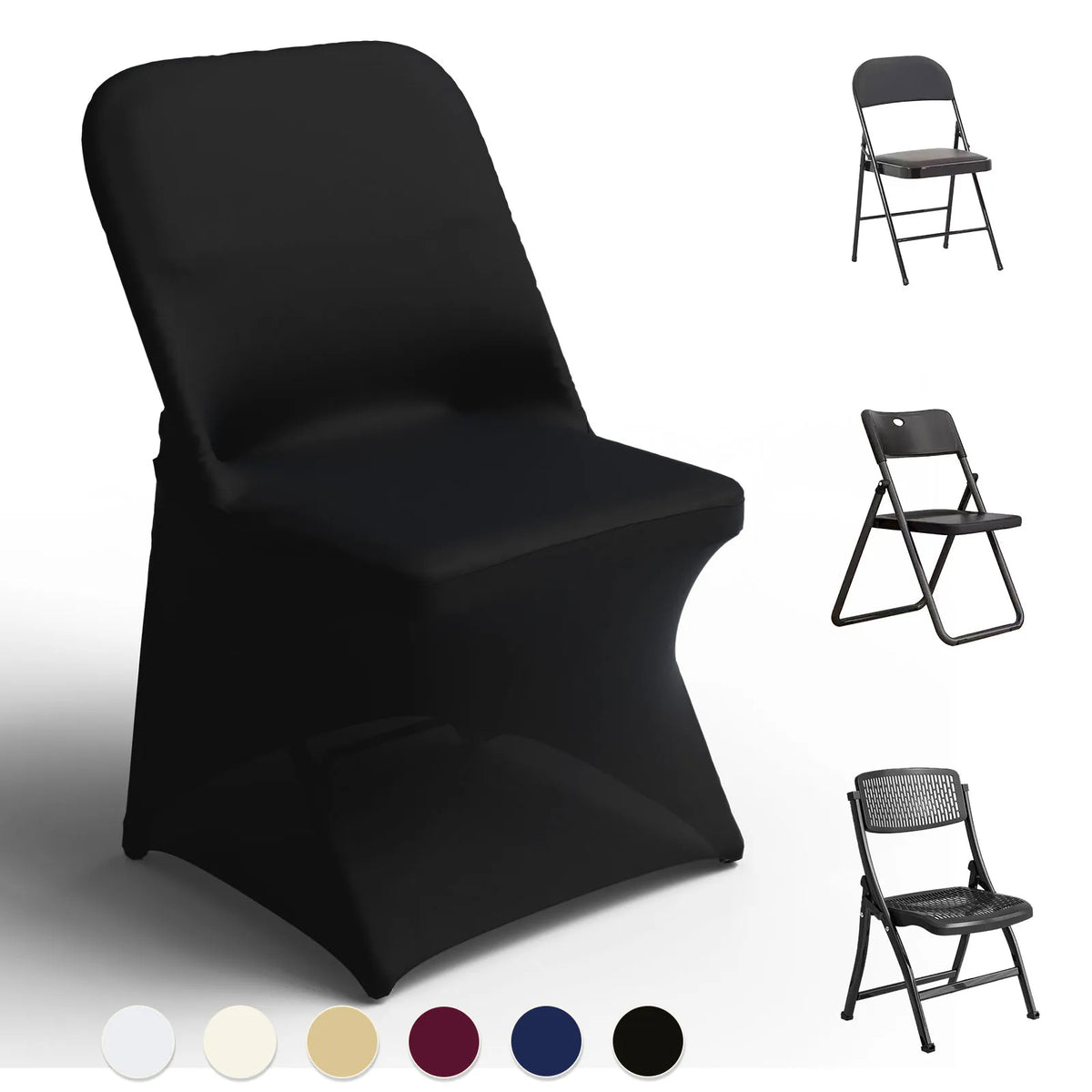 housses chaise pliante blanches unies moderne machine lavables poches élastiques