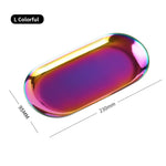 assiettes ovales modernes or argent multicolore assiettes décoration métal inoxydable lisses brillantes respectueux environnement