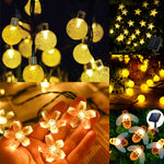 guirlande lumineuse solaire blanc chaud boules abeilles fleurs moderne translucideextérieur noël