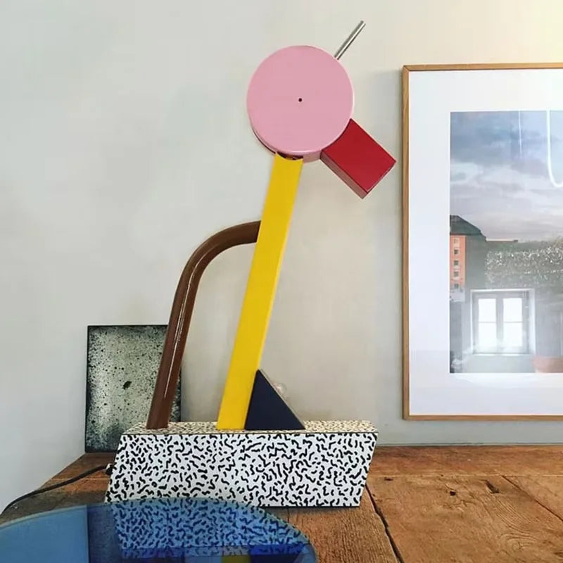 lampe table moderne rouge imprimée léopard abat jour rond interrupteur mural jaune noir blanc