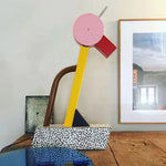lampe table moderne rouge imprimée léopard abat jour rond interrupteur mural jaune noir blanc