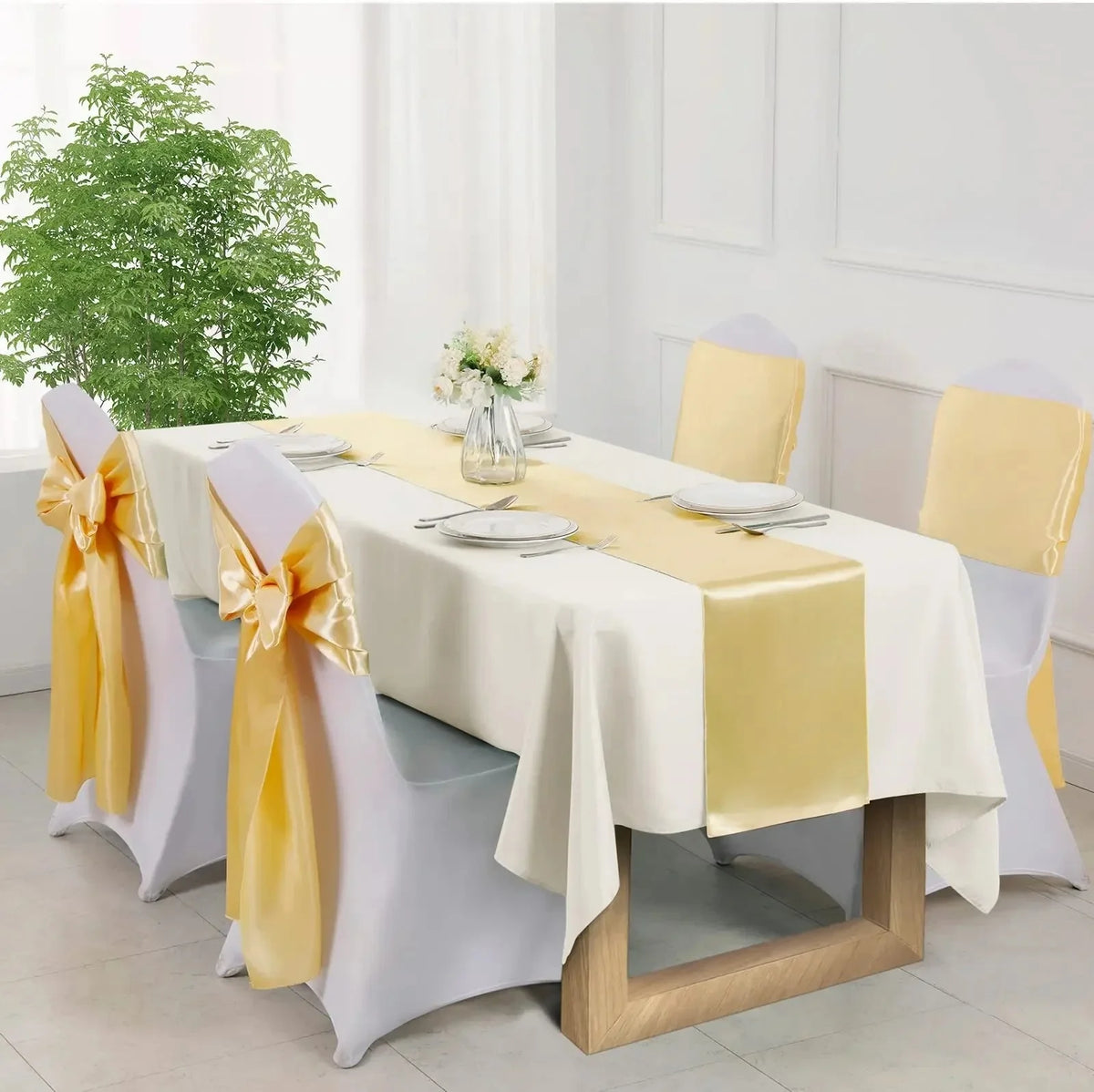 tableau table uni classique vert clair printemps été automne mariage nouveau an pièces blanc