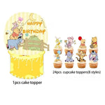 décorations anniversaire winnie pooh multicolore cupcakes gâteau adhésif dessins animés friends cartoon festives fournitures
