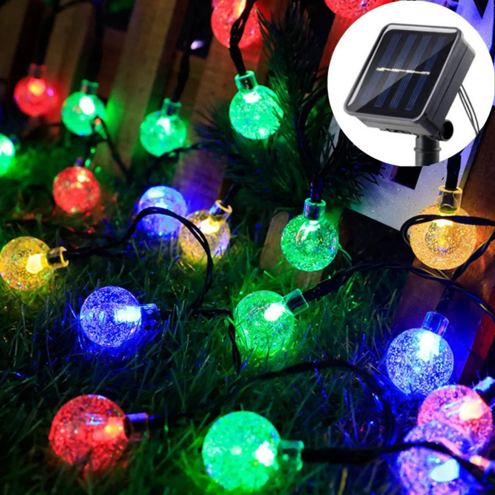 guirlande lumineuse solaire extérieure multicolores clips modernes décoration extérieure nocturne fêtes balcon noël