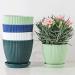 pot fleurs plastique plateau rayures verticales moderne plante intérieur