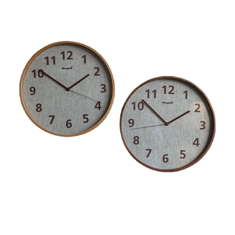 horloge murale bois nordique minimaliste aiguille miroir verre 12 pouces living room quartz