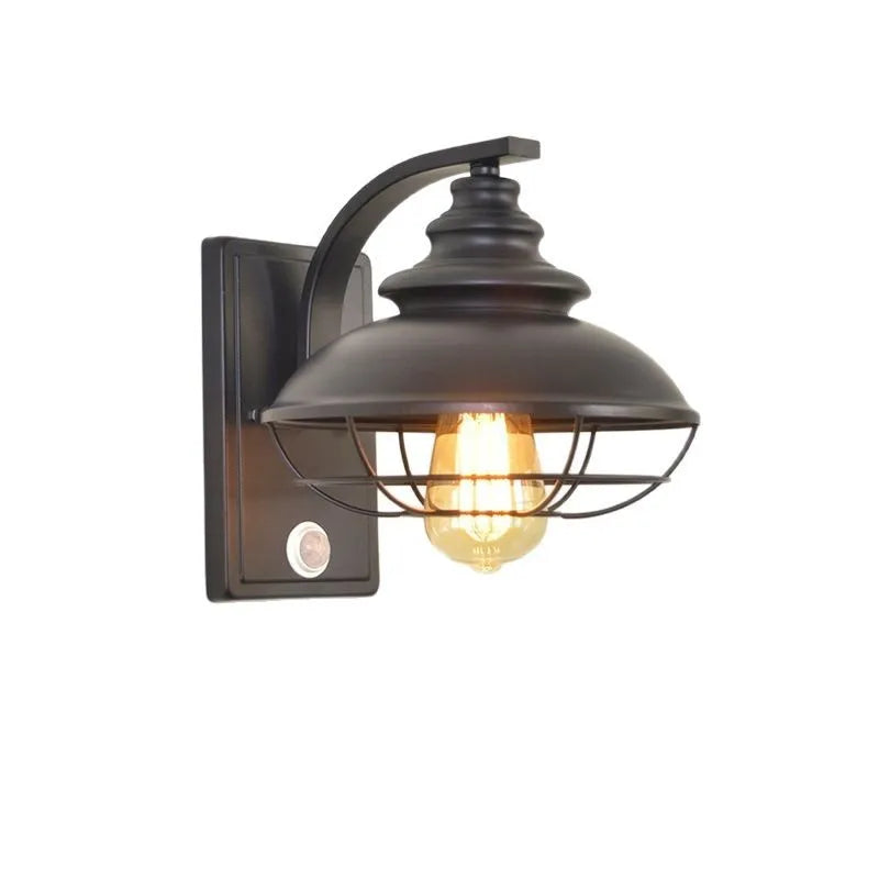 lampe murale industrielle noir mat led éclairage maison sensibilité mouvement ip44