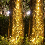 guirlande lumineuse solaire 300 led jaune doré extérieur festif autoinstallation étanche