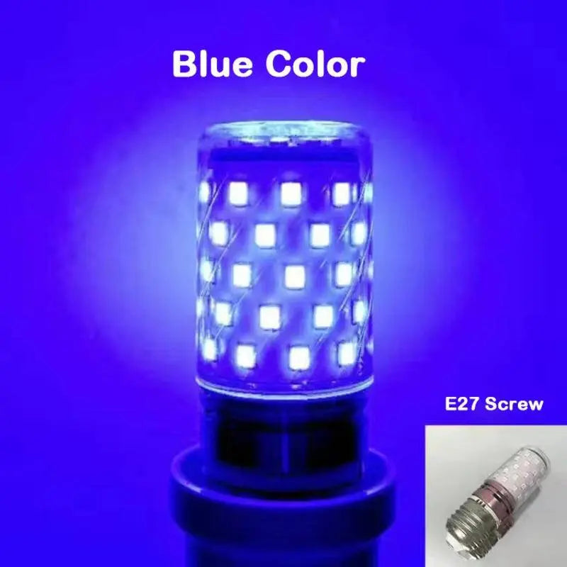 ampoule led e27 12w 7couleurs rouge violet bleu rose jaune vert or moderne perforée