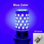 ampoule led e27 12w 7couleurs rouge violet bleu rose jaune vert or moderne perforée