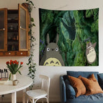 Détail de la tapisserie Totoro en polyester de qualité