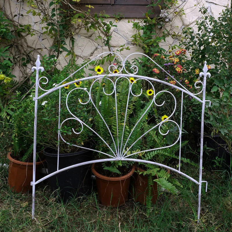 grille jardin art nouveau vert blanc support plante cloison décorativeextérieur facile assembler