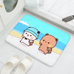 tapis bain dessin animé ours mignon moderne multicolore anti dérapant polyester