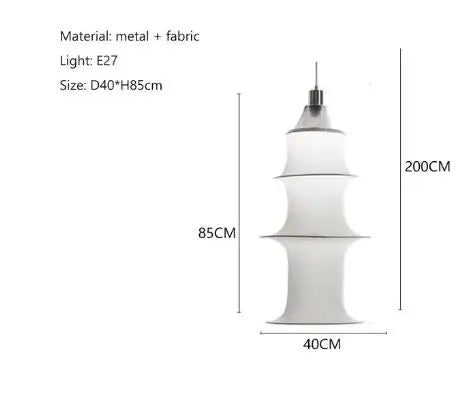suspension lumineuse moderne blanc rayures horizontales opacité câble suspendu salon chambre d'hôtel